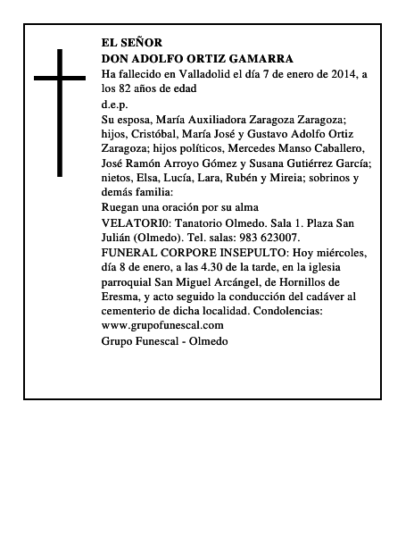 Don Adolfo Ortiz Gamarra