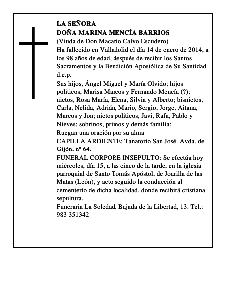 Doña Marina Mencía Barrios