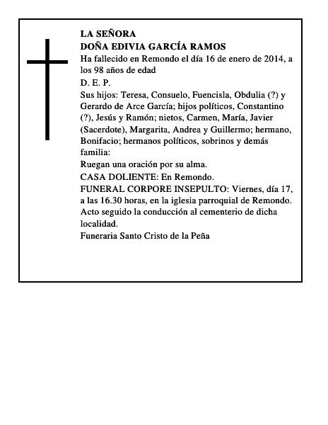 Doña Edivia García Ramos