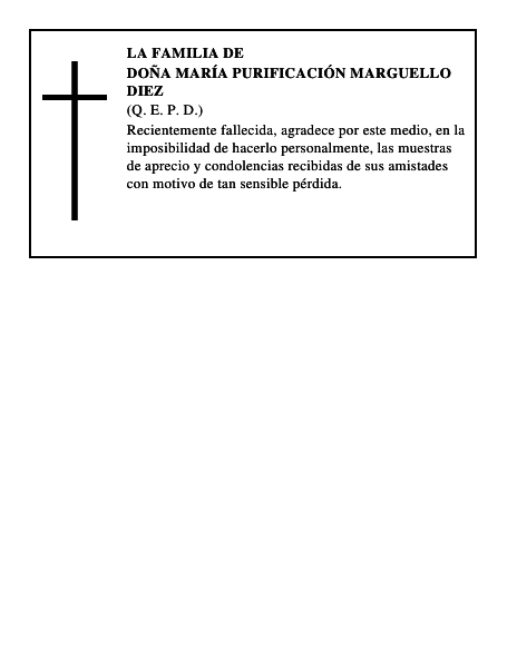 Doña María Purificación Marguello Diez