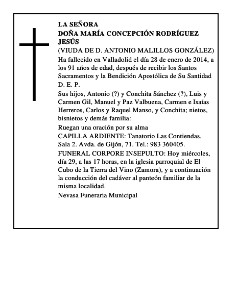 Doña María Concepción Rodríguez Jesús