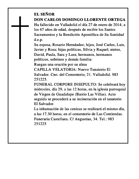 Don Carlos Domingo Llorente Ortega
