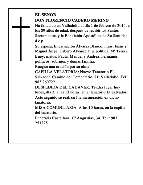 Don Florencio Cabero Merino
