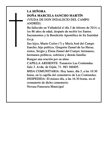 Doña Marcela Sancho Martín