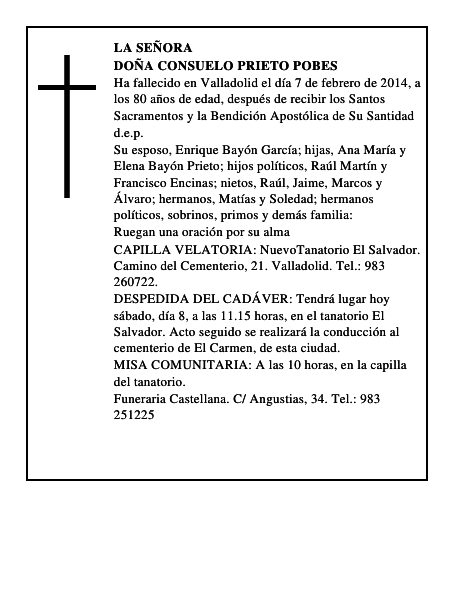 Doña Consuelo Prieto Pobes