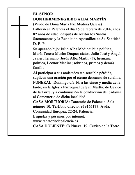 Don Hermenegildo Alba Martín