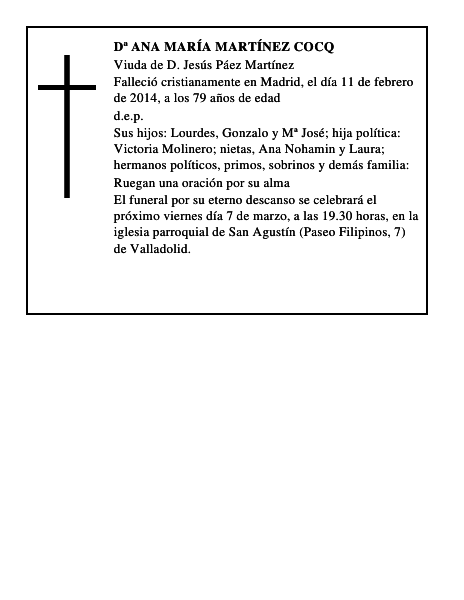 Dª Ana María Martínez Cocq