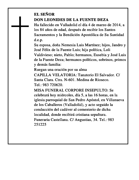 Don Leonides de la Fuente Deza