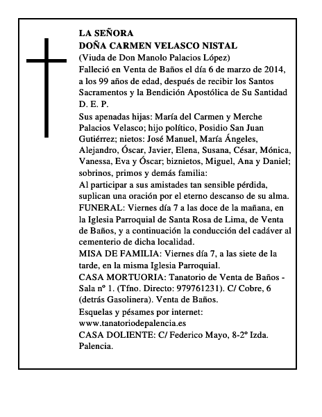 Doña Carmen Velasco Nistal