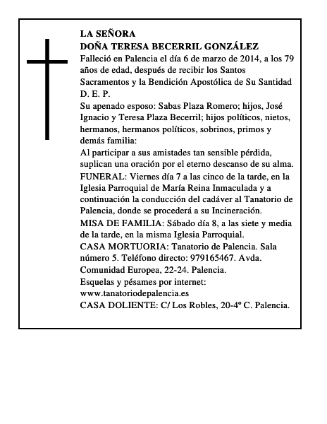 Doña Teresa Becerril González