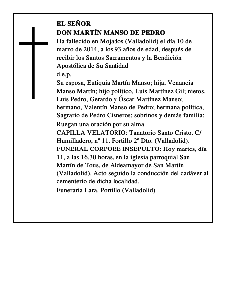 Don Martín Manso de Pedro