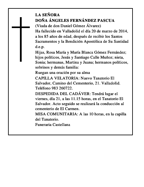 Doña Ángeles Fernández Pascua