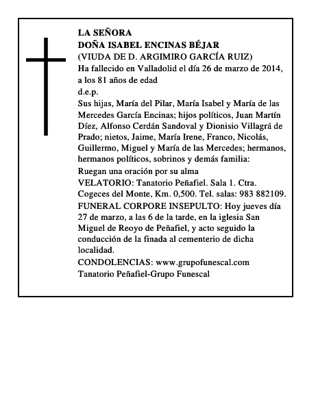Doña Isabel Encinas Béjar