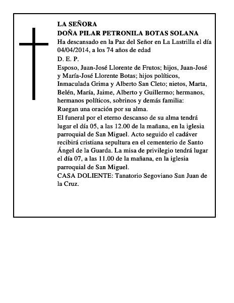Doña Pilar Petronila Botas Solana