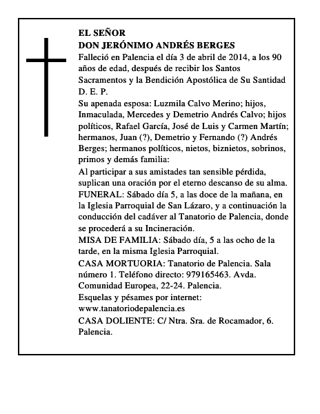 Don Jerónimo Andrés Berges