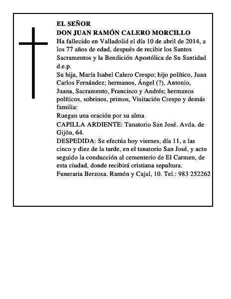 Don Juan Ramón Calero Morcillo