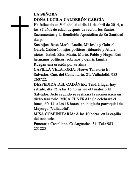 Doña Lucila Calderón García