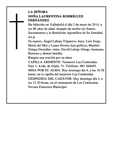 Doña Laurentina Rodríguez Fernández