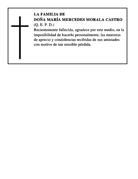 Doña María Mercedes Morala Castro