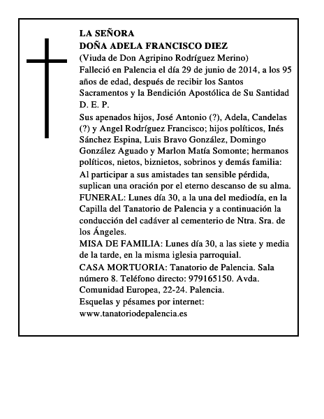 Doña Adela Francisco Diez