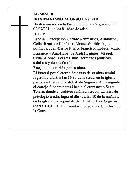 Don Mariano Alonso Pastor