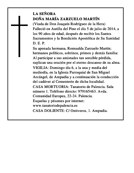 Doña María Zarzuelo Martín