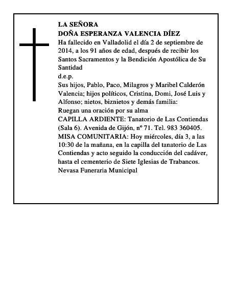 Doña Esperanza Valencia Díez