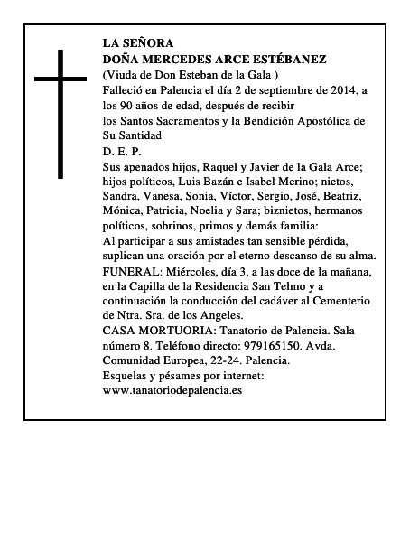 Doña Mercedes Arce Estébanez
