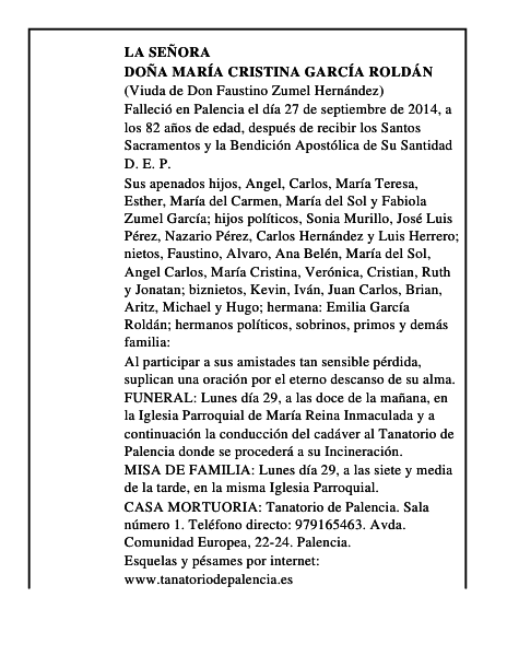 Doña María Cristina García Roldán