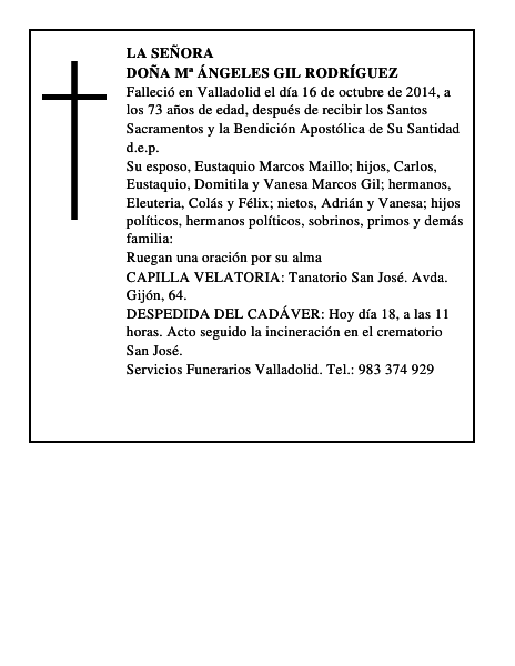 Doña Mª Ángeles Gil Rodríguez