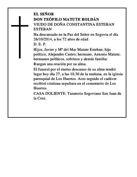Don Teófilo Matute Roldán