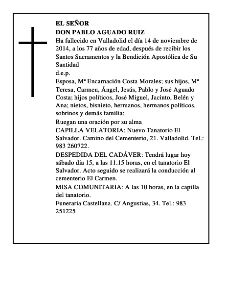 Don Pablo Aguado Ruiz
