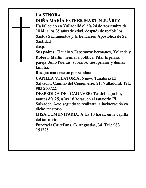 Doña María Esther Martín Juárez