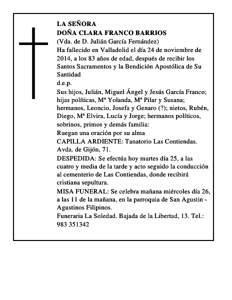 Doña Clara Franco Barrios
