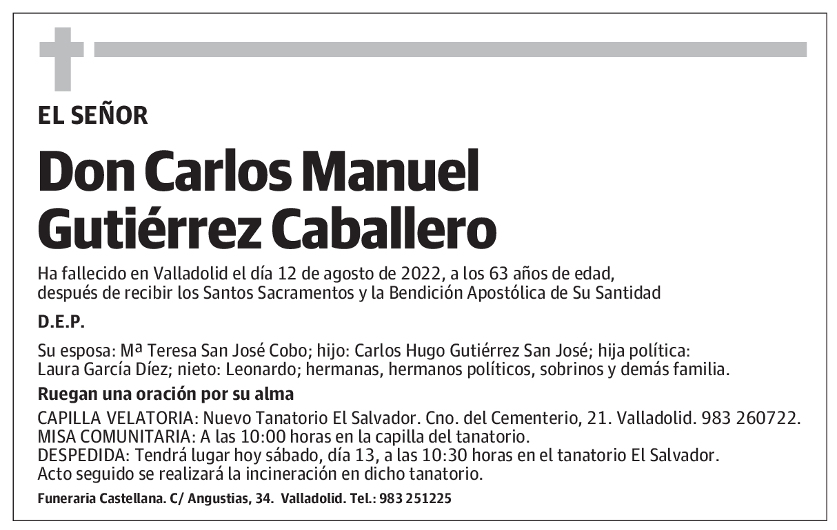 Don Carlos Manuel Gutiérrez Caballero