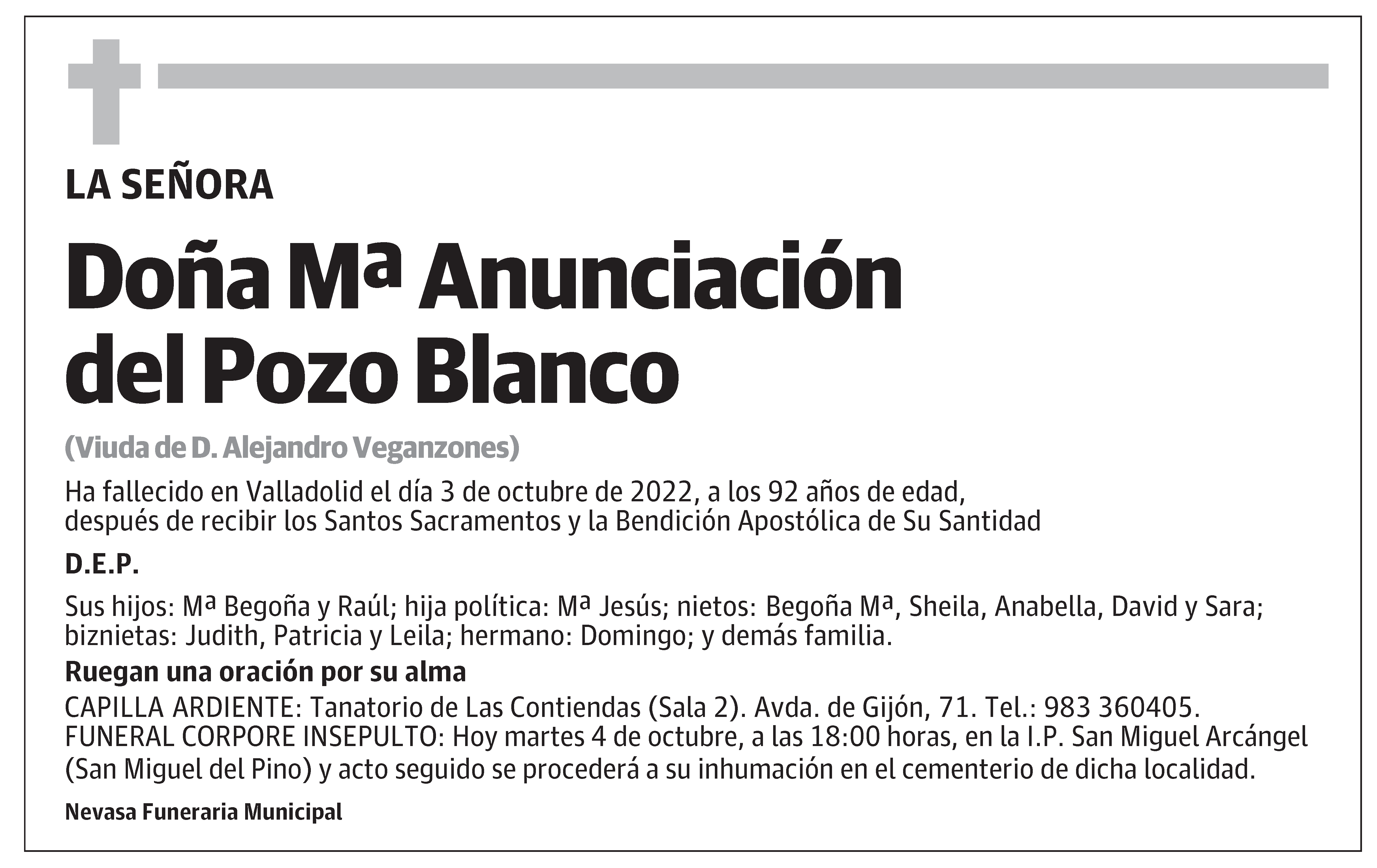 Mª Anunciación del Pozo Blanco