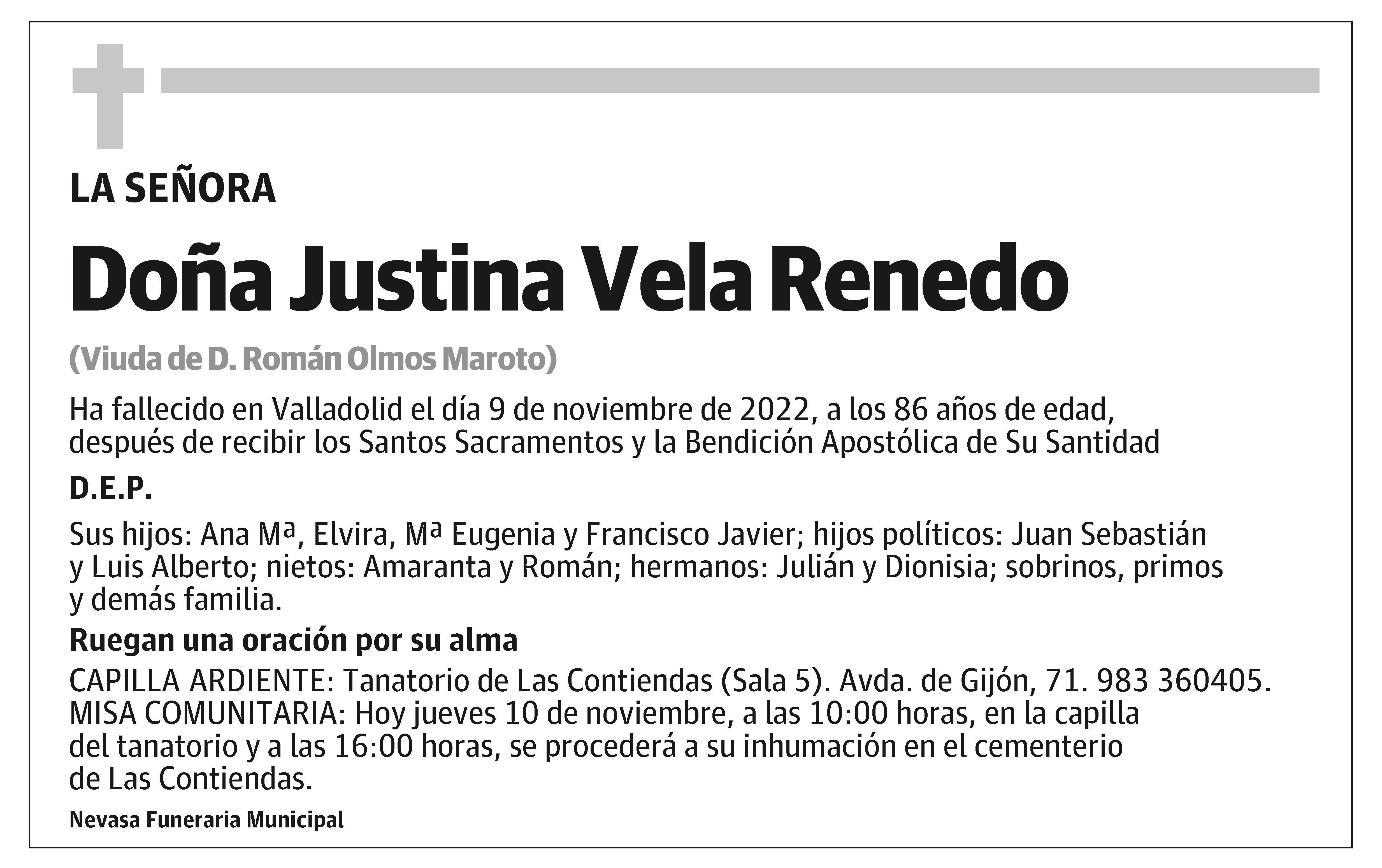 Justina Vela Renedo