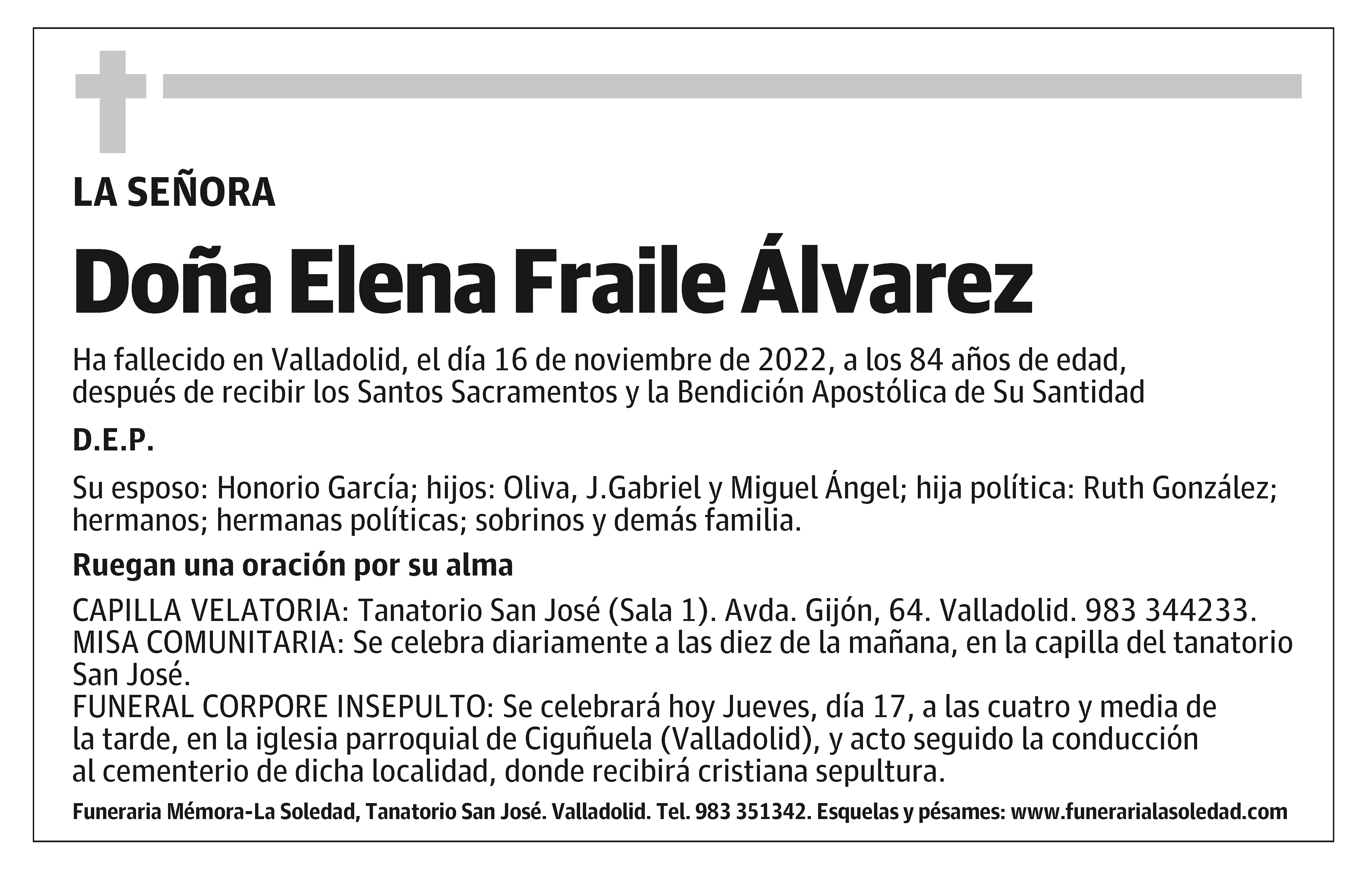 Doña Elena Fraile Álvarez
