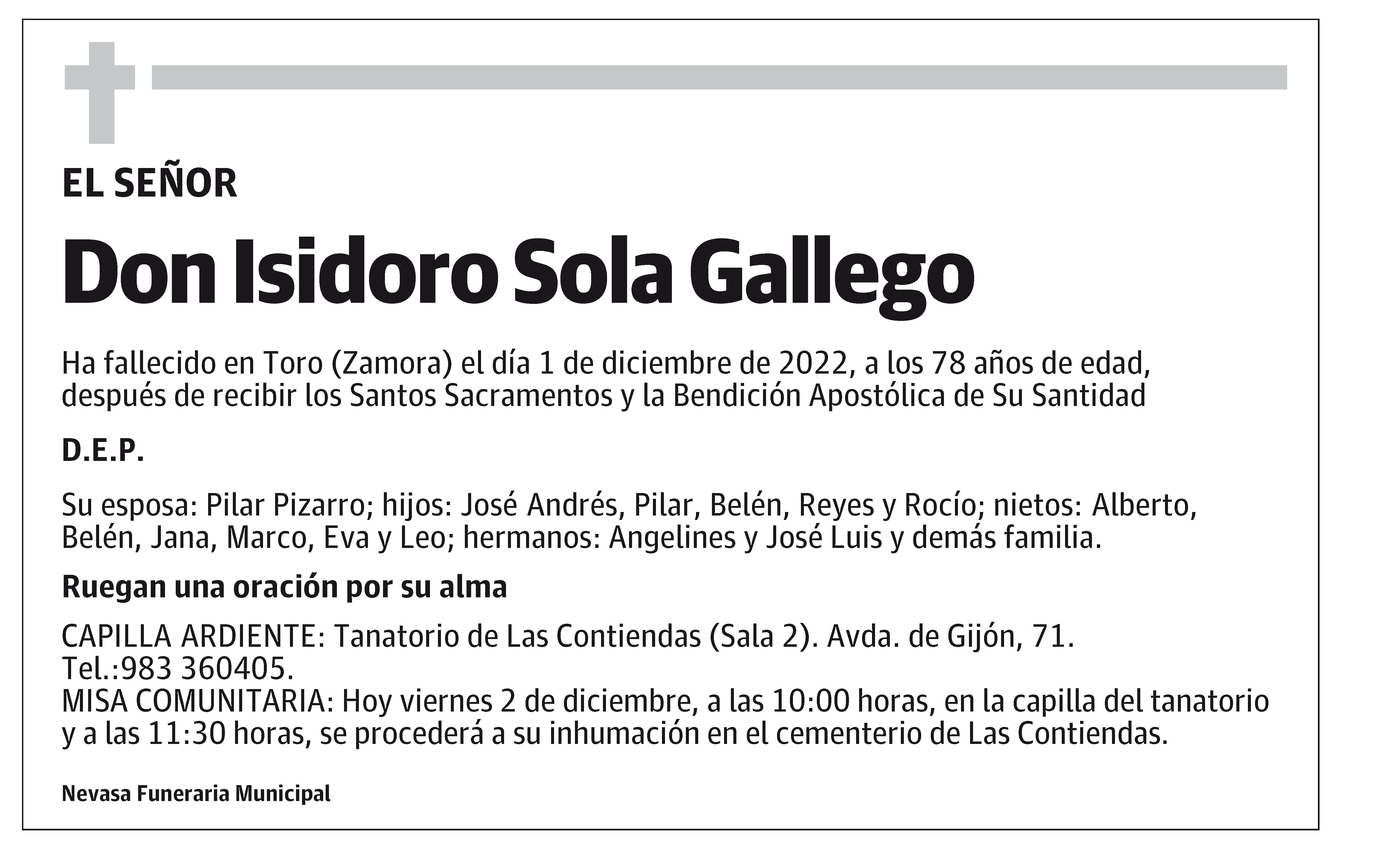 Isidoro Sola Gallego