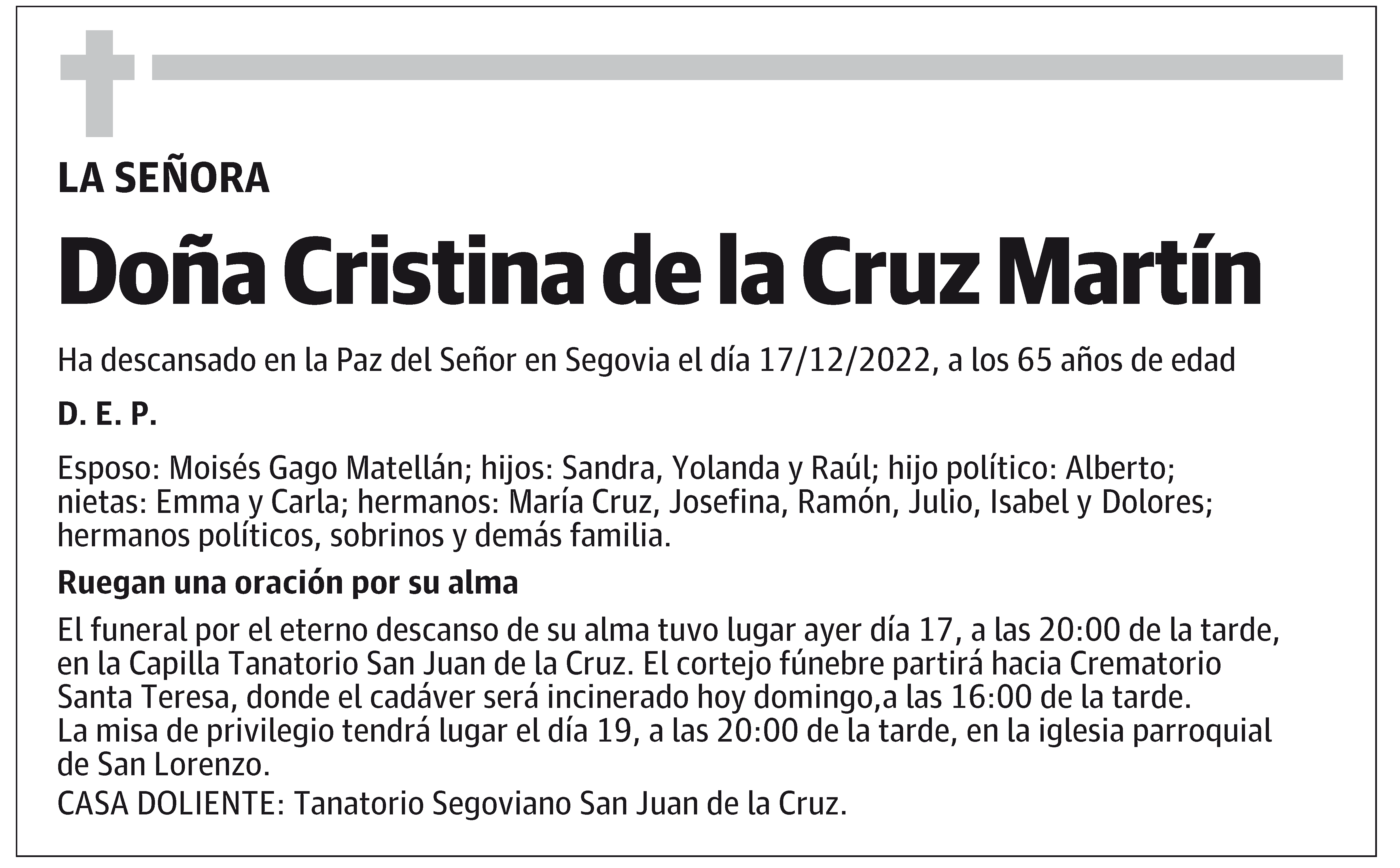 Cristina de la Cruz Martín