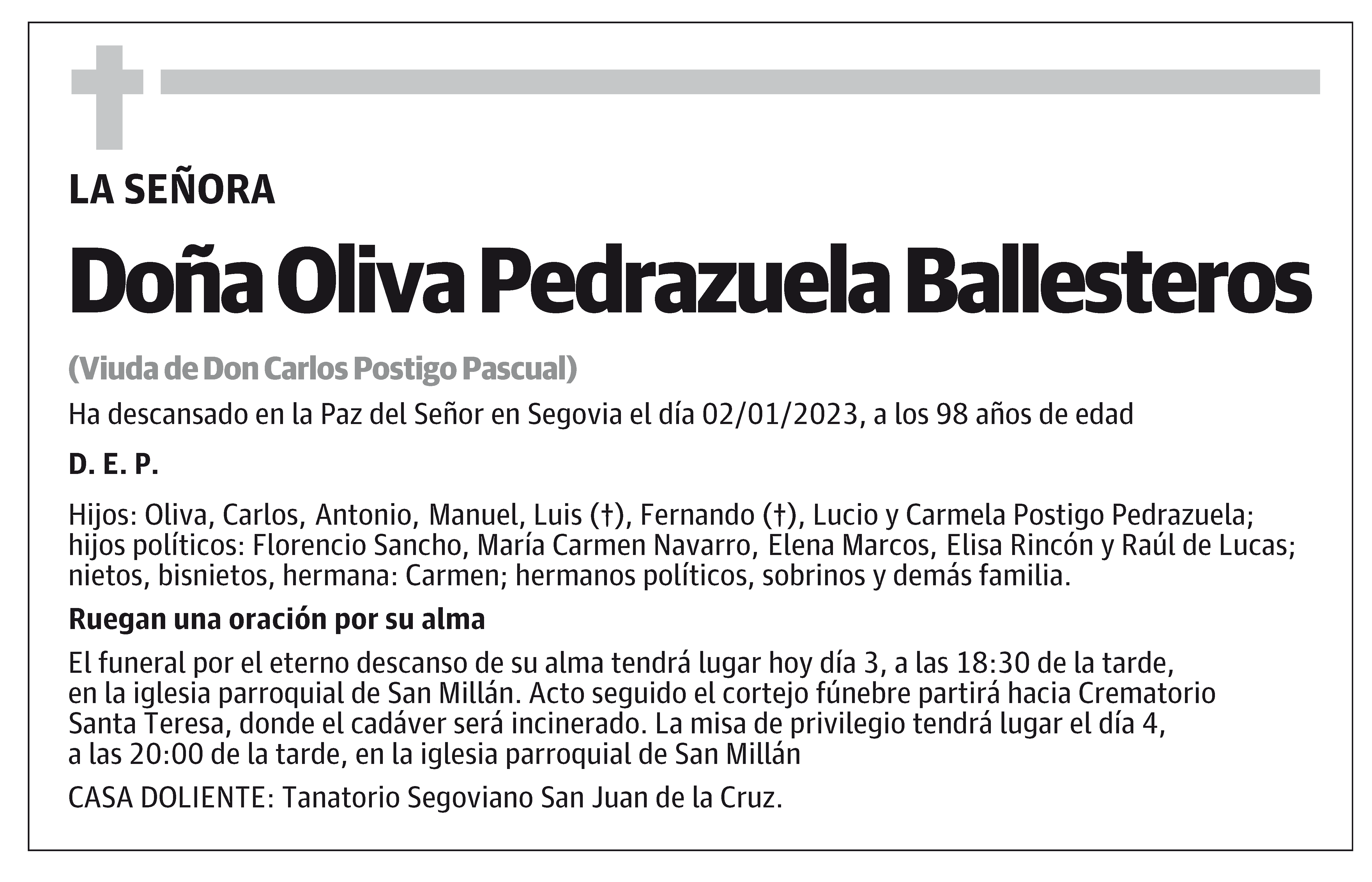 Oliva Pedrazuela Ballesteros