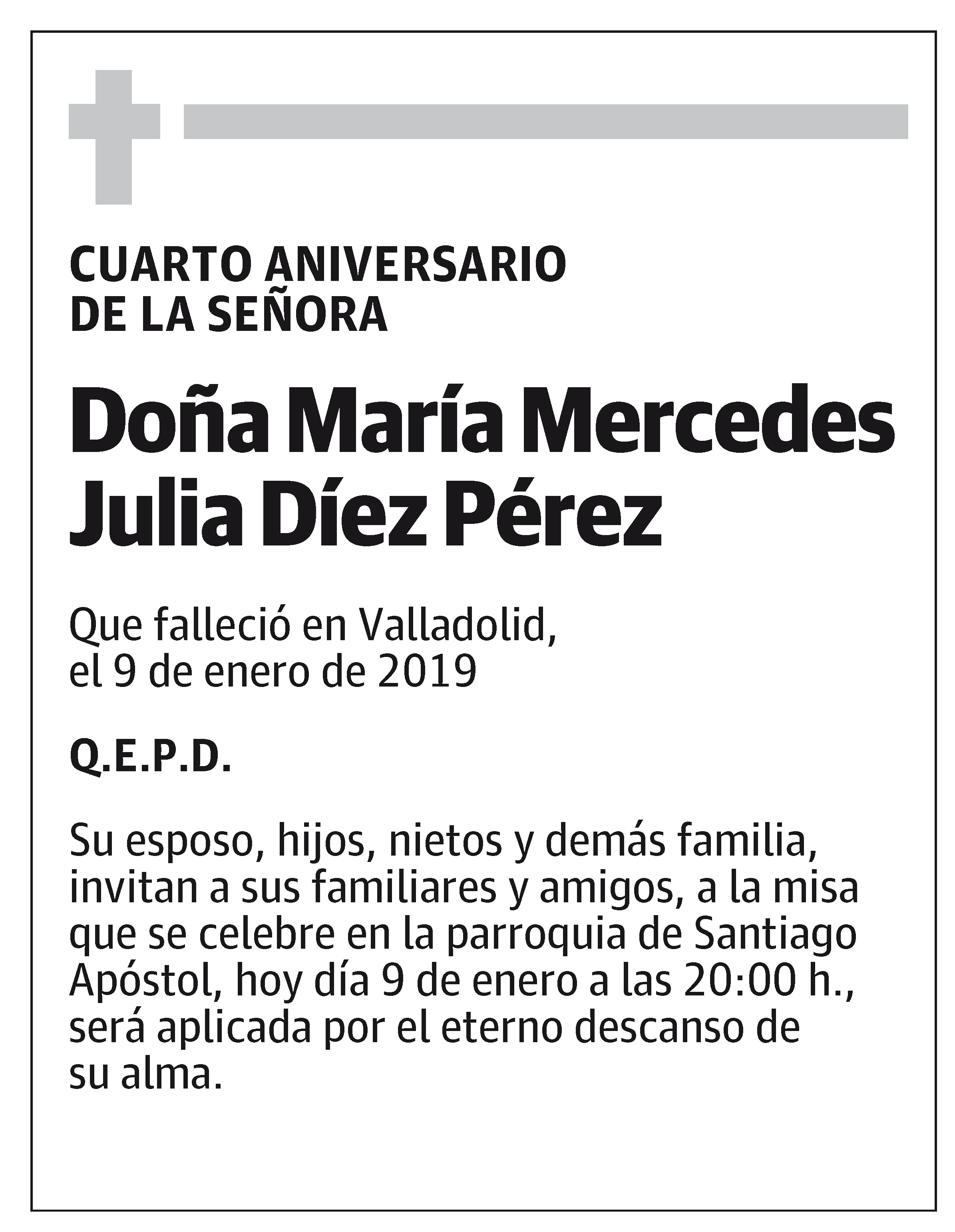 Doña María Mercedes Julia Díez Pérez