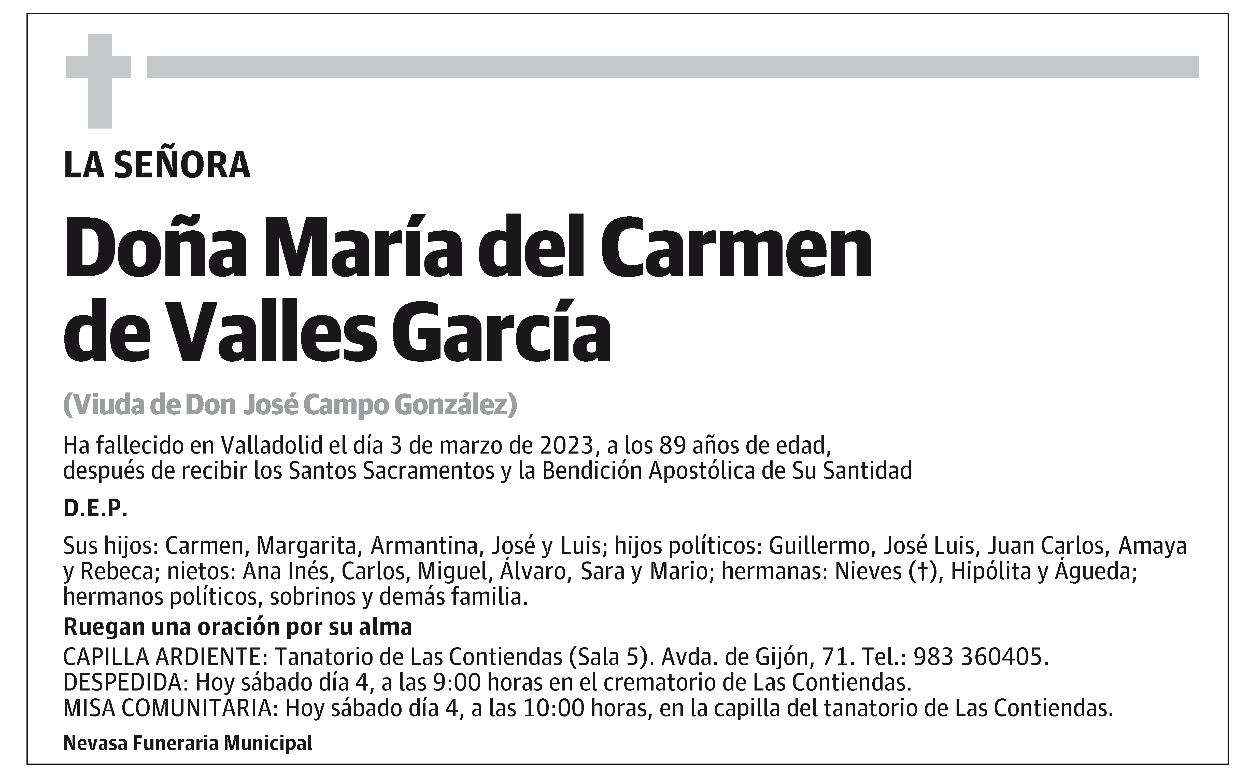 María del Carmen de Valles García