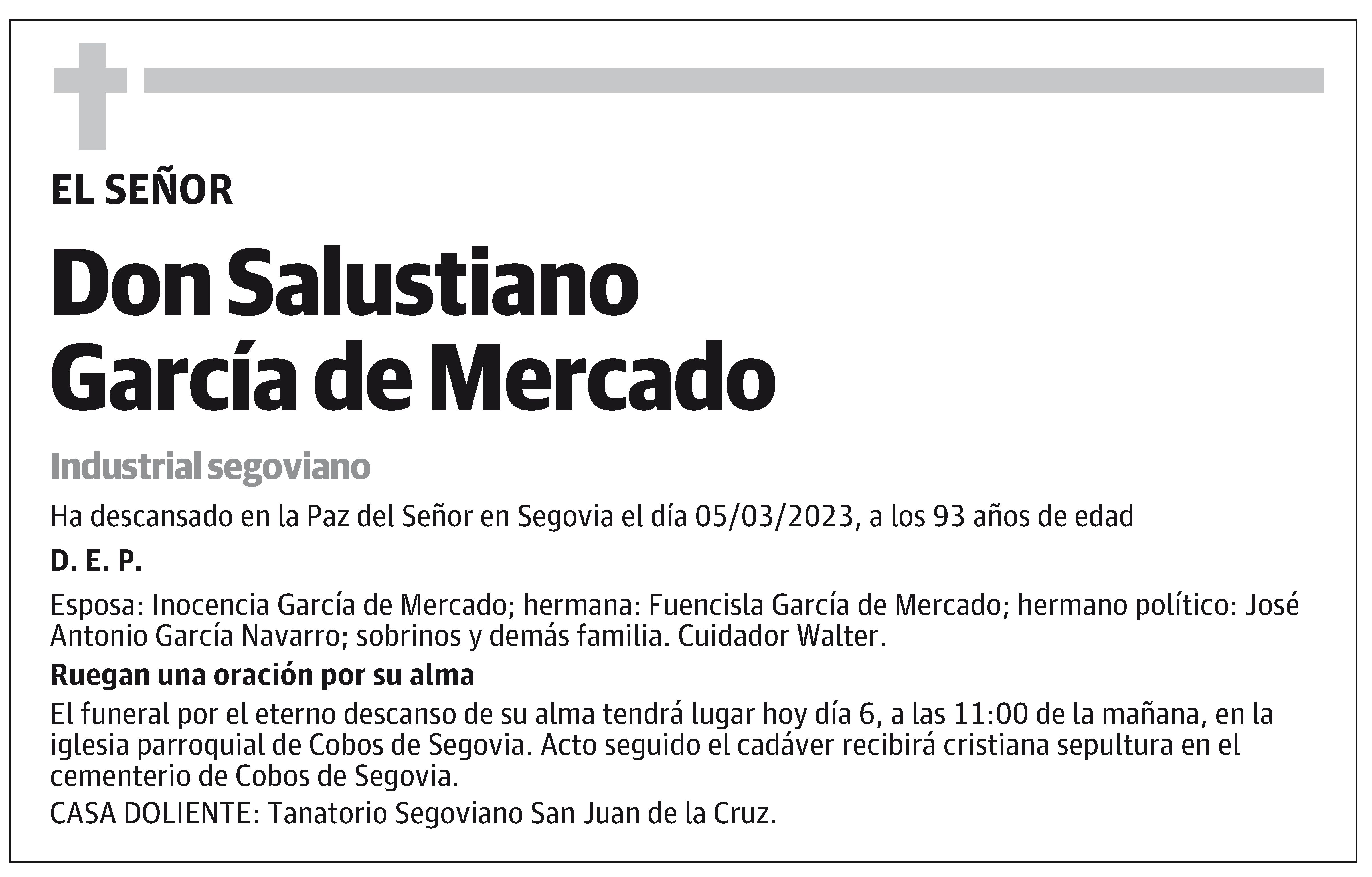 Salustiano García de Mercado