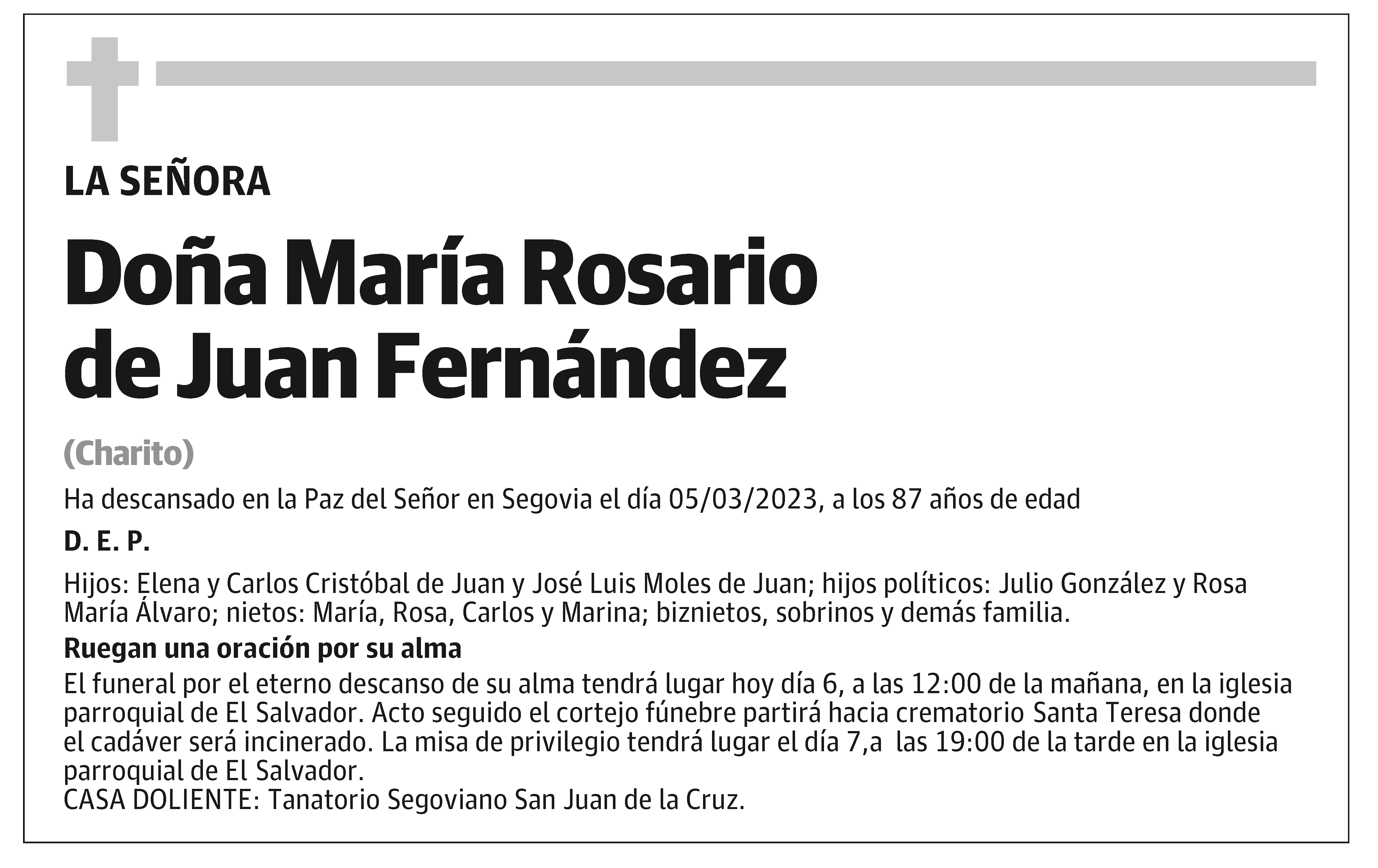 María Rosario de Juan Fernández