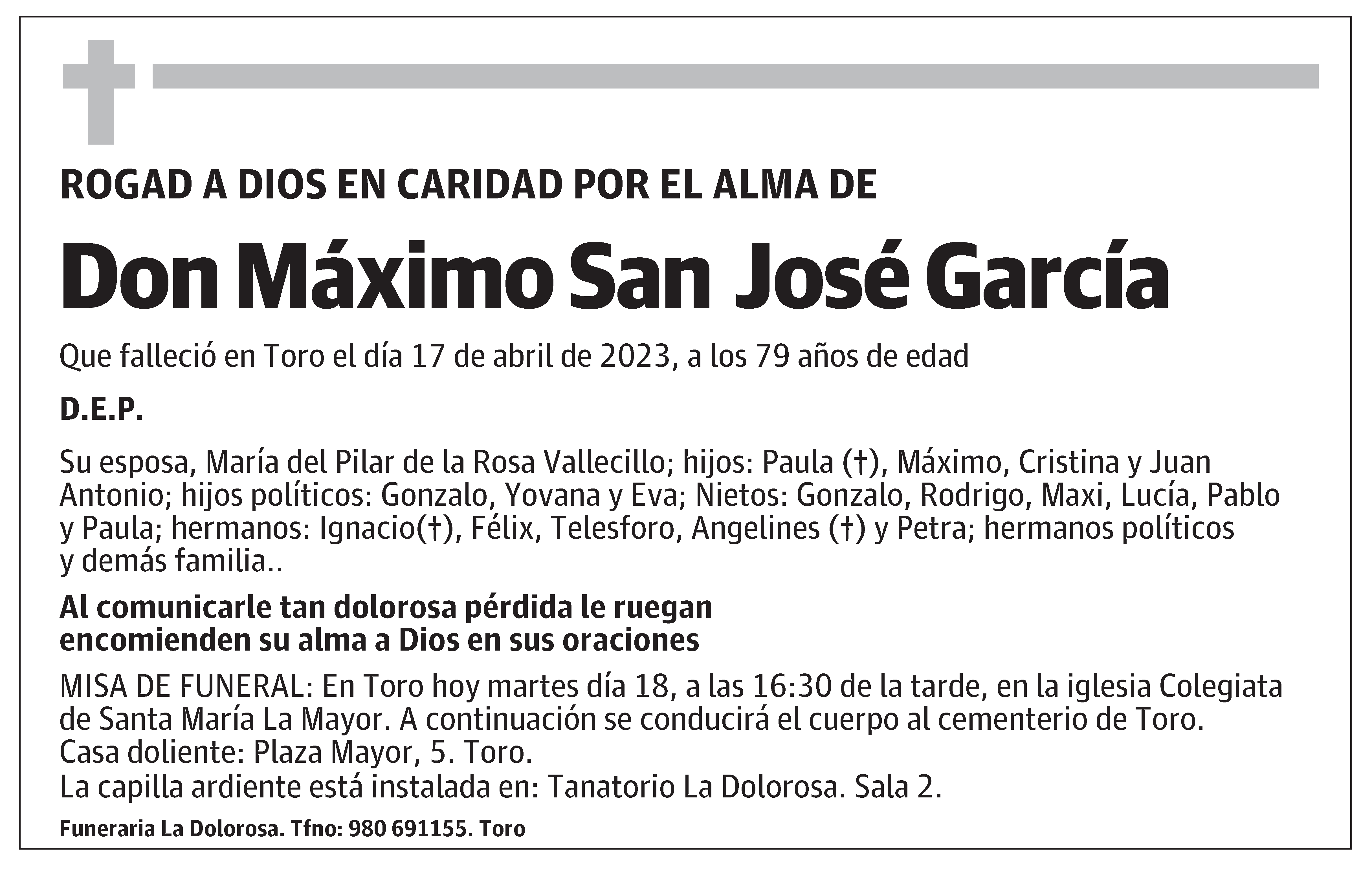 Máximo San José García