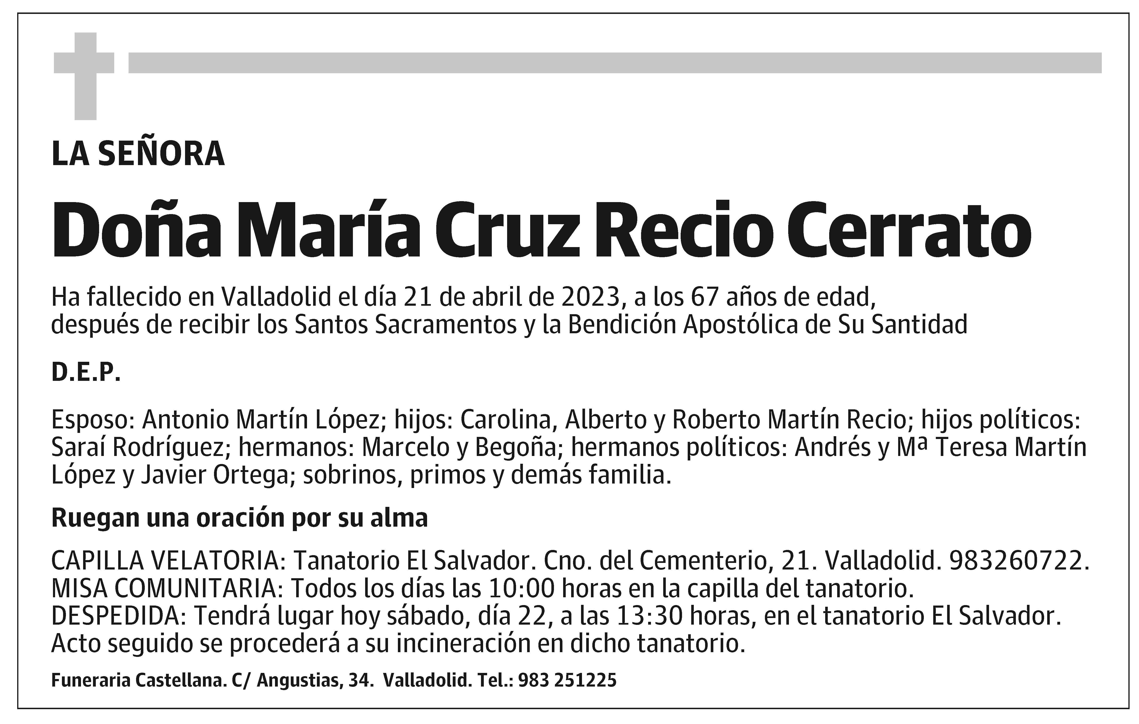 María Cruz Recio Cerrato