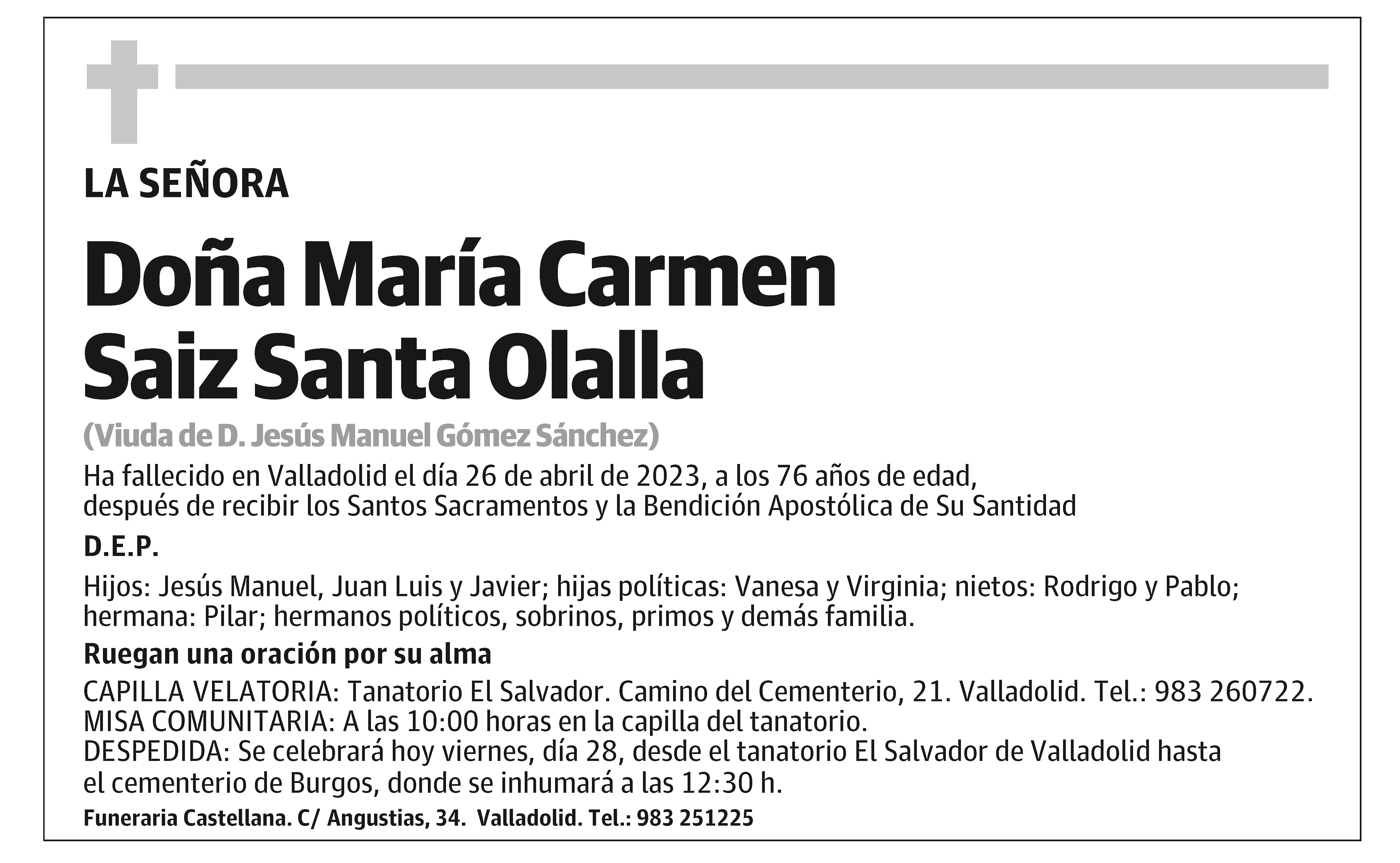 María Carmen Saiz Santa Olalla