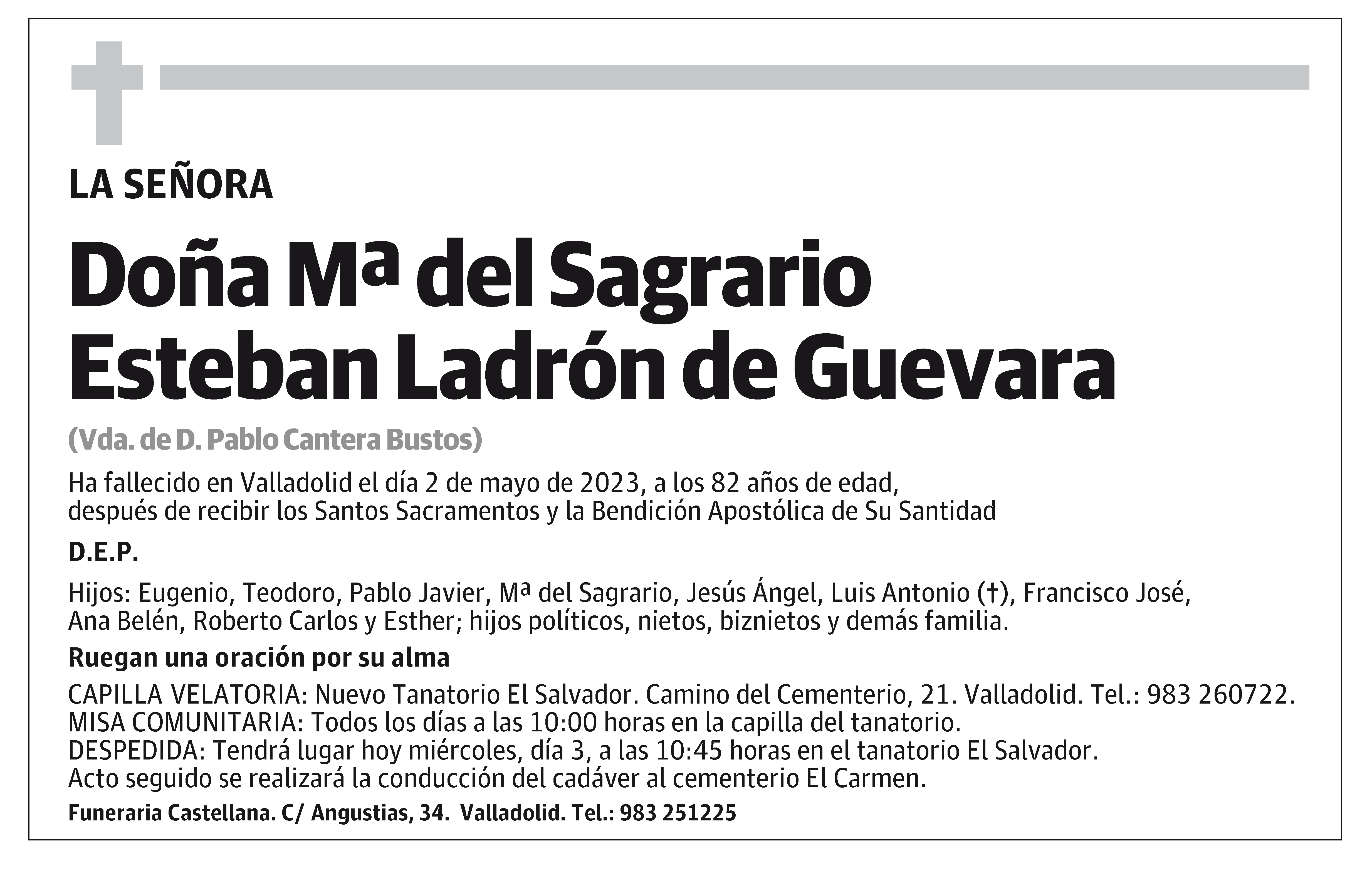Mª del Sagrario Esteban Ladrón de Guevara