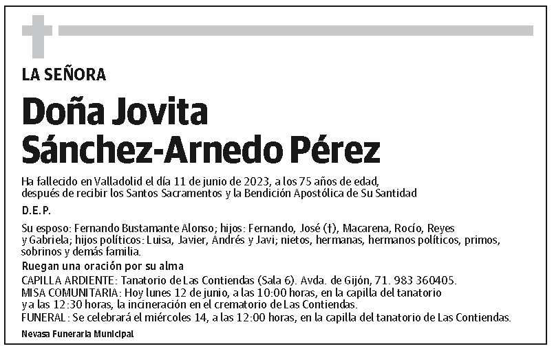 Jovita Sánchez-Arnedo Pérez